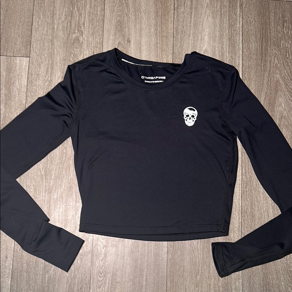 Gymreapers Black Long Sleeve Crop Top